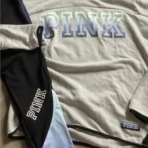 Pink yoga set small leggings sweatshirt